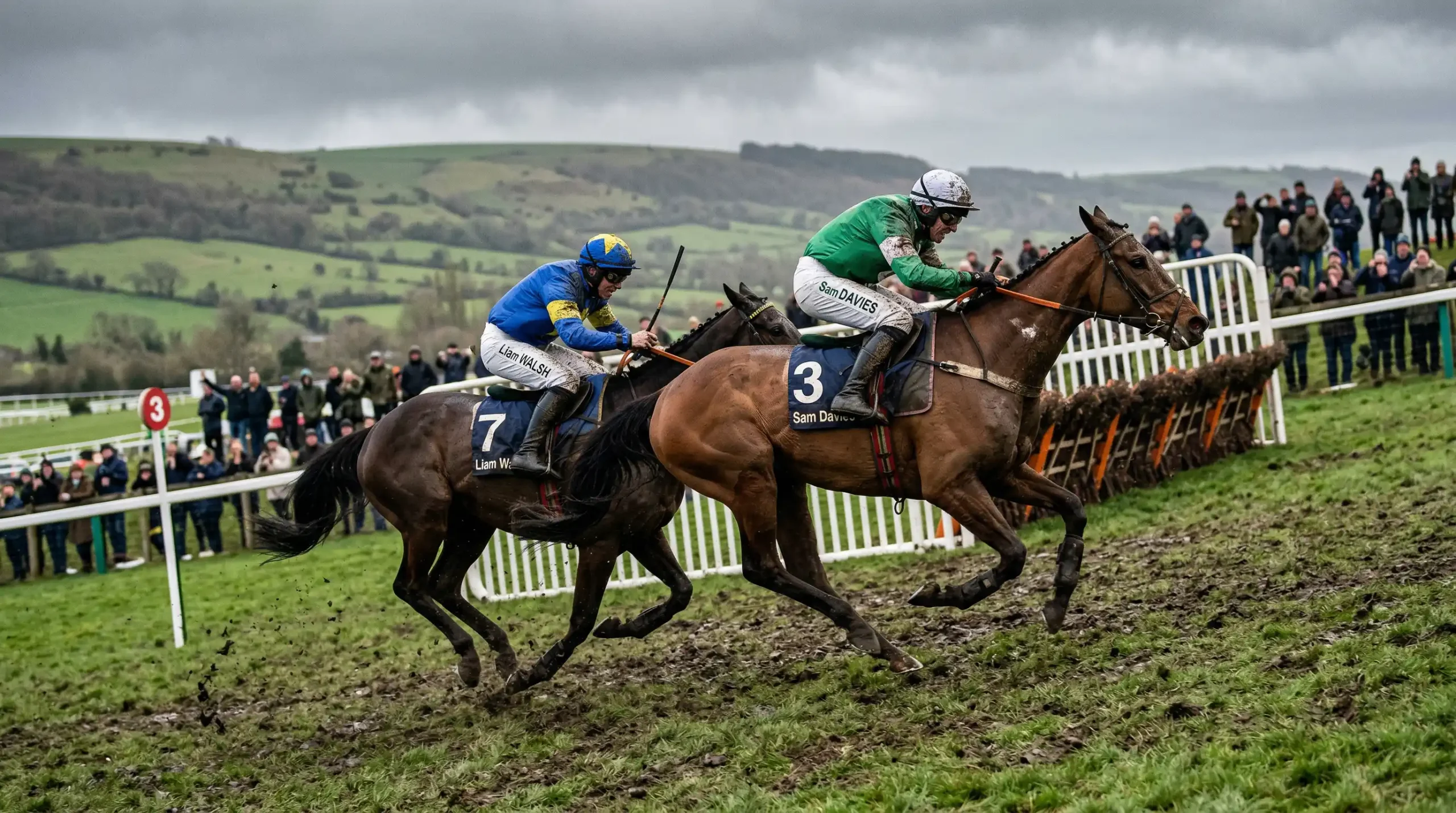 Hindernisrace tijdens het Cheltenham Festival in de Cotswolds