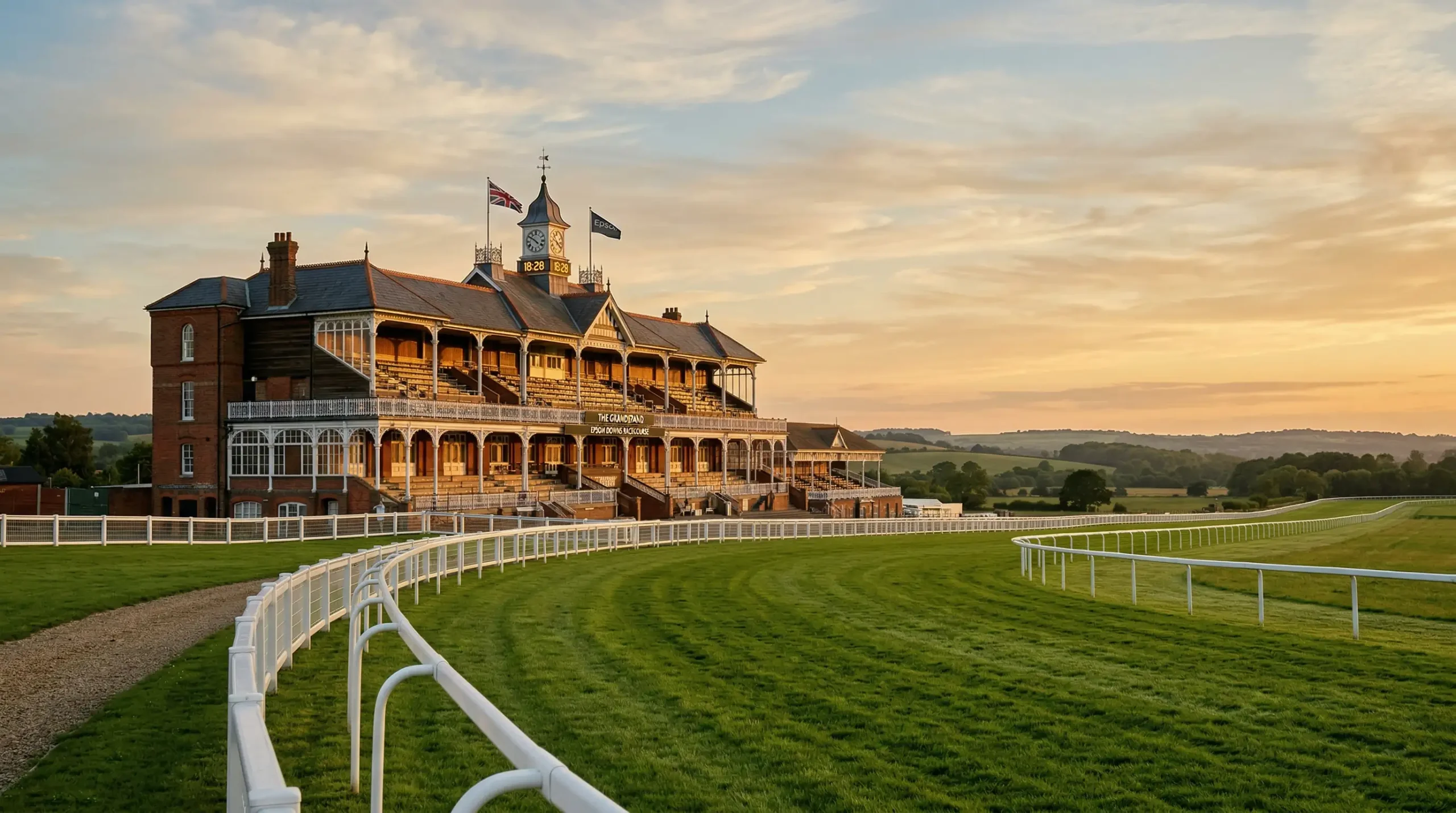 Historische paardenrace op een klassieke Engelse renbaan