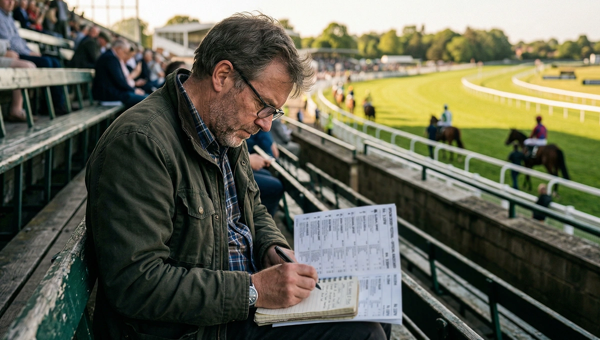 Wedden op paarden tips: wedder analyseert racecard op de renbaan